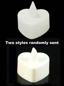 24 件心形 LED 无焰蜡烛，蓝色浪漫爱情 LED 茶灯，适合浪漫之夜、情人节、周年纪念、婚礼、晚宴派对装饰