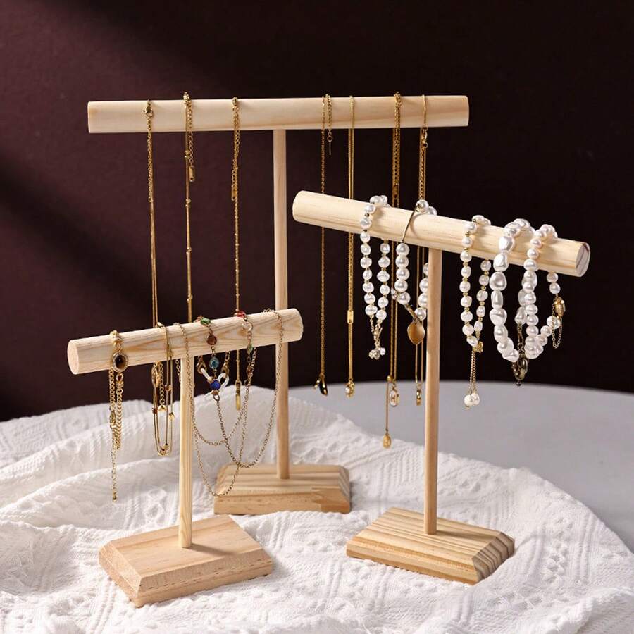 Organizador de joyería, perchero de madera para pulseras, relojes, brazaletes y collares, organizador de almacenamiento para mujeres, esencial de viaje, regalo de regreso a la escuela - Multicolor - Ver 1
