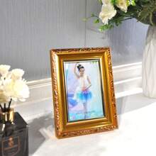 1pc Retro Style Picture Frames For Wall And Table,White Golden Silvery Dark Gray Rose Color,Suitable For 3.5x5in/4x6in/5x7in/6x8in/8x10in/A4 Photo Paper Exquisite Room Decor And Beautiful Wall Decor,Suitable For Various Indoor Scenes Such As Bedrooms, Offices, Restaurants, Corridors, Etc.,As A Gift For Mother's Day, Father's Day, Halloween, Christmas, New Year. Without Cardboard And Photo Paper