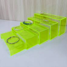 5pcs Multicolored Acrylic Step Display Rack, Livestreaming Figure/Blind Box Display Ladder Shaped Shelves, Home Decor Storage Collection Organizer