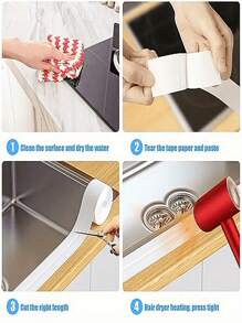 Waterproof Sealing Tape For Bathroom And Toilet, Self-Adhesive Sealing Strip For Bathtub And Walls, PVC Waterproof Sealing Tape For Sink, Protecting Bathroom, Toilet, Bathtub, Floor And Wall Edges, White Back To School