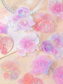 CANDY POETRY 10 件/包水彩扎染彩虹色剪贴簿贴纸，创意美学贴纸，DIY 装饰拼贴工艺用品，节日礼物，个性化剪贴簿学校文具，学校用品，返校 - 藏蓝色 - 查看 3