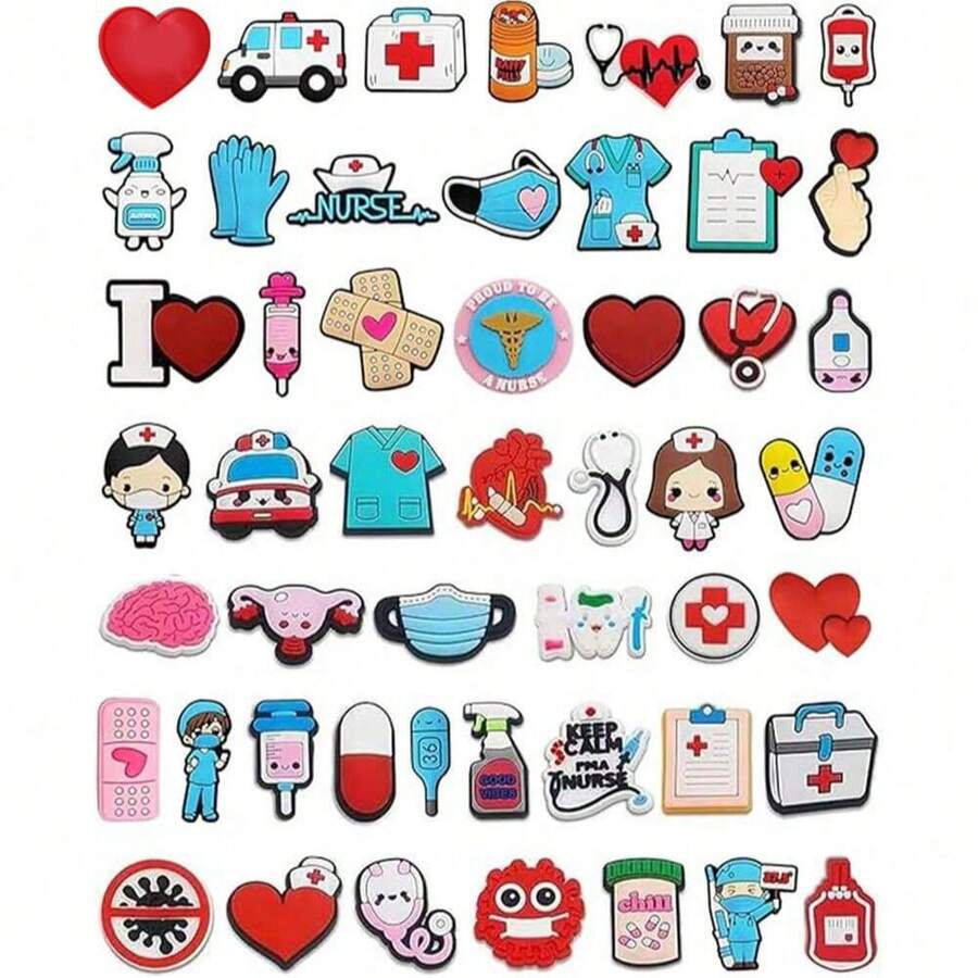 10/20 buc. aleatorii, ornamente pentru pantofi seria Doctor, pentru decorarea pantofilor DIY, calitate premium, accesorii populare, sandale cu bule, decorațiuni pentru pantofi din PVC, accesorii pentru genți de plajă, cadou excelent pentru adolescenți, bărbați, femei și adulți.