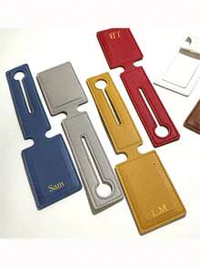 [Customized]Personalized PU Luggage Tag Custom Integrated Boarding Pass Listing Suitcase Anti-Lost Identification Label Bag Pendant - Multicolor - View 3