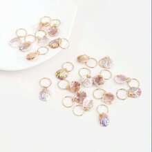 30pcs Beach Style Faux Shell Hair Scrunchies ,Hair Accessory - 30pcs - View 3