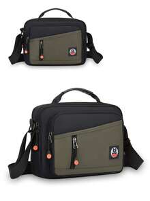 Large Capacity Men's Crossbody Bag For Notebook And Work - Verde - Ver 1