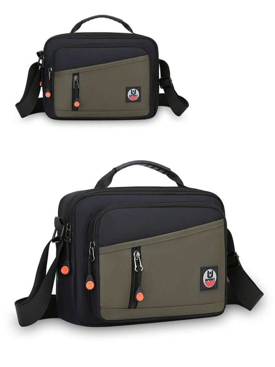 Large Capacity Men's Crossbody Bag For Notebook And Work - Verde - Ver 1