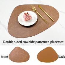 1pc Artificial Leather Placemat, Table Mat Heat-Resistant Non-Slip Washable Insulation Coffee Mat, Kitchen Placemat Nordic Style Coffee Mat