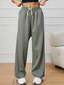 Pantalones Deportivos de Tricot de 3 Rayas para Mujer - Gris - Ver 3