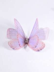 20 件蝴蝶工艺品，5 厘米双蝴蝶贴花 3D 欧根纱面料梦幻花束贴片蝴蝶用于衣服装饰 DIY 手工发带指甲装饰 - 彩色 - 查看 10