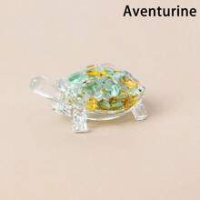 1 pièce Statue de tortue en cristal naturel, pierre de Reiki, figurine de tortue, amulette, sculpture Feng Shui pour la décoration de la maison et du bureau