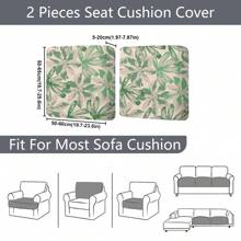 1pc Outdoor Bodhi Leaf Sofa Cushion Cover, All Season Sofa Dust Cover, Modern Farmhouse Style, Scratch & Stain Resistant, Machine Washable, Suitable For Living Room, Bedroom, Study, Balcony, Patio