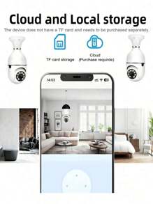 1 pezzo Telecamera E27 HD, visione remota senza fili e Wi-Fi a 360 gradi, rilevamento del movimento e allarme, audio bidirezionale e illuminazione notturna, ideale per la sicurezza domestica, assistenza agli anziani e ai bambini, con visione notturna incorporata, supporto per archiviazione cloud e scheda microSD - perfetto per il monitoraggio di bambini e animali domestici e la sicurezza domestica - ideale come regalo per la famiglia