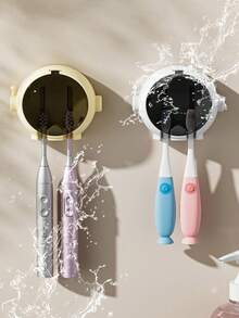 1pc Cute Astronaut Toothbrush Holder, Wall-Mounted Bathroom Electric Toothbrush Storage Rack - Multicolor - View 2