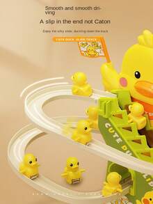 1 Set di giocattoli per bambini con forma a becco d'anatra per arrampicarsi su palline e scivolate, luci di deodorante e musica per la gravità, adatti come regali di nascita per i bambini e giocattoli educativi - Multicolore - Visualizzare 6