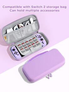 1pc Solid Color Storage Bag , Compatible With Switch OLED/Switch NS/New Switch2 (2025) Console, Protective Hard Shell Bag With Integrated Stand & 10 Game Card Storage, Portable & Shockproof Game Card Holder, Suitable For Portable Travel, Providing Protection For Game Console And Accessories Against Impacts And Drops - Multicolor - View 18