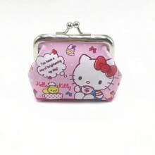 Sanrio 1 Stück [Hello Kitty Tasche] Sanrio Hello Kitty Damen Kurze Schmuck- und Lippenstift Aufbewahrungstasche | Neuer Muster Kleiner Münzbeutel mit KT Katze