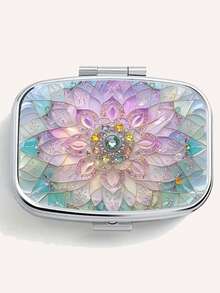 1 Stück tragbare Schmuckbox mit Iris-Muster, Mini elegante Schmuckbox/Pillendose, ideal als Geschenk zum Geburtstag, Party, Jahrestag, für Familie/Freunde/Partner/Freundin