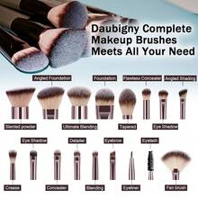 Brochas de Maquillaje, Daubigny 16 Piezas Juego Completo de Brochas de Maquillaje Sintéticas Premium con Brochas Profesionales para Base, Polvo, Correctores, Sombras de Ojos, Rubor para un Maquillaje Perfecto (Oro Champán) - Oro champán - Ver 4