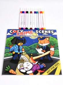 1pc Cozy Crime Scenes: 42 Page Coloring Book For Adults And Teens, Super Cute Designs Of Cozy, Hygge Spaces For Relaxation (Cozy Spaces Coloring) Gifts For Friends & Couples & Family Back To School, For Relaxation [Hand-Drawn Essential] Cozy Coloring Book For Beginners, Sketching And Relaxation, Bold And Simple Large-Scale Designs