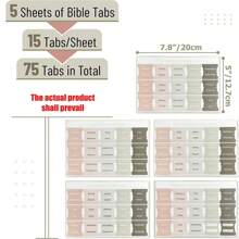 Cunese 75 Piezas de Pestañas para Biblia - Pestañas de Índice de Biblia Color Morandi, Útiles Laminados Duraderos para Estudio Bíblico para Estudiantes, Artículos Básicos para Volver a la Escuela, Etiquetas de Libro para las Escrituras (Mujeres y Hombres)