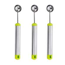 1件/3件不锈钢西瓜挖球器、水果球勺、冰淇淋勺、多功能水果雕刻拼盘工具 - 綠色 - 查看 7