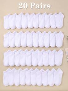 20/10/1 Paar weiße kurze Socken, gestricktes Rippbündchen-Design, atmungsaktiv und bequem, geeignet für den täglichen Gebrauch und Sport. Diese unsichtbaren vielseitigen kurzen Socken sind hautfreundlich und nicht stickig, ein Muss für Mädchen, lässige nahtlose Socken, keine Reibung oder Enge, eine großartige Geschenkwahl, Schulanfang Outfit, geeignet für Jungen und Mädchen, ganzjährig tragbar, Kindersocken, Teenager Socken, zufällige Stil-Lieferung. - Verschiedenfarbig - Übersicht 13