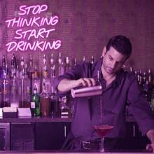 1pcs Stop Thinking Start Drinking Neon Sign Pink LED Wall Decor Dimmable USB Powered For Bedroom Man Cave Bar Pub Living Room Party Wall Art Decor Gifts - 粉色 - 查看 6