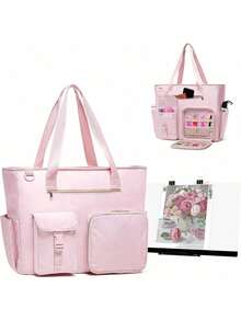 Diamond Painting Carrying Case For A3 Light Pad, Diamond Painting Storage Bag With Padded Sleeve To Hold A3 LED Light Box And Diamond Art Supplies, Pink (Empty Bag Only) - Pink - View 1