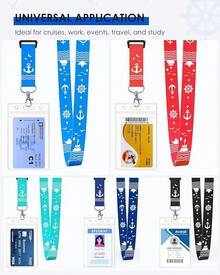 5 Pack Lanyard With Waterproof ID Badge Holders For Cruise Ship Cards, Essentials For Royal Caribbean, Carnival, NCL Cruise 2025 (Mix) - 海軍藍 - 查看 8