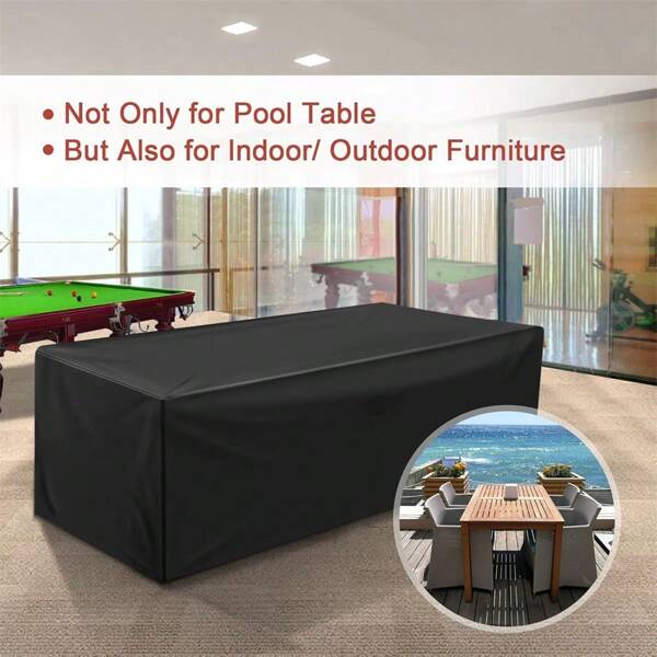 1pc Oxford Cloth Billiard Table Cover With Belt, Protects Pool Table From Dust, Suitable For Indoor & Outdoor Billiard Tables All Year Round
