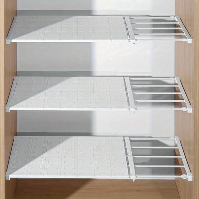 3pcs Adjustable Storage Shelves - No Drilling Required - Space Saving Expandable Storage Boxes - Ideal For Closet, Bedroom, Wardrobe Organization, Space-Saving Expandable Shelves