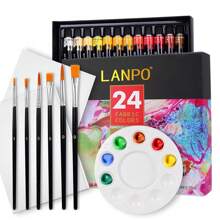 Ensemble de peinture tissus vibrant de 14 couleurs avec pinceaux, palette et planche à dessin - 14/26 couleurs, chaque tube de 30ml/1,01oz, pigment riche, parfait pour les artistes, les artisans, les étudiants, produits artisanaux, peinture sur vêtements, ensemble de peinture acrylique pour tissus, 12/24 couleurs, ensemble de peinture pour tissus de 12ml/0,4oz, rentrée scolaire, fournitures scolaires
