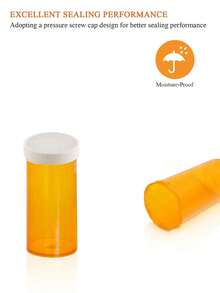 一套10PCS/5PCS/2PCS/1PC多用途带盖药物分配瓶，黄色，密封防潮，50/30ml容量圆形按压盖胶囊瓶，适用于储存胶囊、药片、维生素和糖果，适合旅行包装或家庭使用 - 彩色 - 查看 6