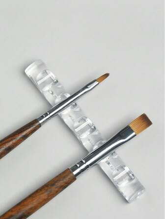 1个5格透明亚克力美甲刷架，透明多格支架，美甲工具收纳整理架，美甲沙龙展示架