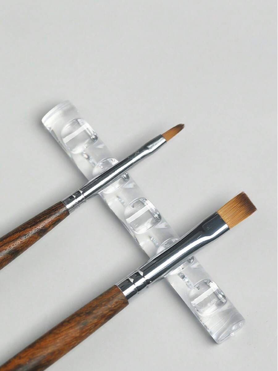 1个5格透明亚克力美甲刷架，透明多格支架，美甲工具收纳整理架，美甲沙龙展示架 - 無色 - 查看 1