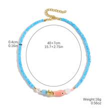 1 colar versátil de contas multicoloridas com estilo praiano e estrela do mar, conchas e elementos de peixe, ideal para mulheres, turistas, férias, viagens em ilhas, piqueniques, festivais de música de verão e festas na praia (cores e quantidades de contas aleatórias)