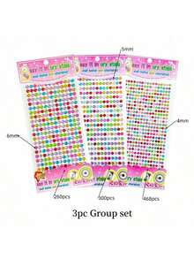 900颗亚克力钻石贴纸套装,包含3种不同尺寸(4毫米/5毫米/6毫米)和15种鲜艳的颜色,适用于装饰手机壳、笔筒、相册、玻璃器皿等各种表面。这款多样化的套装提供独特的DIY体验,让您尽情展现个性化的创意。 - 彩色 - 查看 6