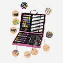 Ensemble de peinture de 88 pièces comprenant des marqueurs de peinture acrylique, des pinceaux, des cercles de peinture. Ensemble de matériel d'apprentissage avec stylos aquarelle