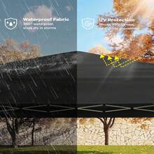 10x10 Heavy Duty Pop Up Canopy- Outdoor Canopy Tent With Portable Bag - 3 Adjustable Height, 4 Weight Bags, 8 Stakes & 4 Guy Ropes Included  10x10 Pop Up Canopy Tent, Outdoor Canopy Tent With 3 Adjustable Height, Easy Set Up Canopy With 4 Sandbags & Carrying Bag For Camping, Parties,Outdoor Events - Black - View 5