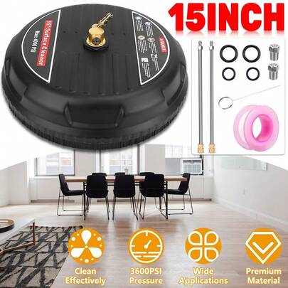 High Pressure 15-Inch Disc Floor Cleaning Machine With 2 Straight Rods For Tough Stains