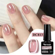 Mtssii 7ml Moonlight  Magnetic Gel Nail Polish Glass Beads Summer Pink Golden Silvery Glitter Soak Off UV Gel Nail Art Varnish Nail Supplies - 藕粉色 - 查看 2