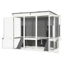 YODOLLA 67'' Extra Large Chicken Coop With Run, Wood Chicken House With 4 Nesting Boxes & Roost Bar For 6-10 Chickens, Outdoor Hen Fence Poultry Pet Cage For Backyard - 灰 - 查看 8