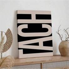 1pc Letter TACH Canvas Art Print-Modern Art Decoration Classic Style Wall Decoration, Suitable For Home Office, Bathroom, Living Room, Bedroom-Ink Printed Letter Art Poster, Suitable For Indoor/Outdoor-Art Seasonal Spring And Summer Wall Art Decoration.