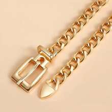Fashion Thick Metal Chain Waist Belt, Plus Size Decoration For Dresses, Shirts