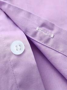 Áo sơ mi dài tay cổ bẻ kèm nơ cho bé trai, kiểu dáng lịch lãm, thích hợp cho học viện, tiệc tùng, đám cưới, quà tặng ngày lễ, áo sơ mi cổ điển. - Màu tím - Xem 8