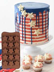 1pc/2pcs Silicone Star Chocolate Mold -15 Cavities, DIY Baking&Ice Tray, Suitable For Candy And Chocolate, Ice Cubes, Soap - Multicolor - View 2
