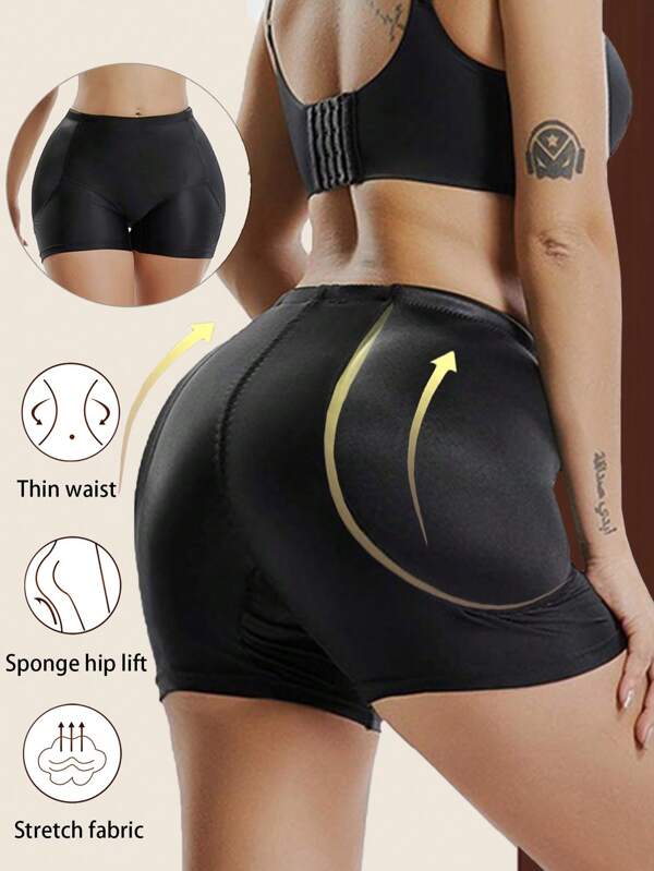 Pantalones cortos moldeadores de glúteos para mujeres con relleno de esponja para las caderas, moldeador de figura sin costuras, ropa interior.