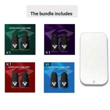 Pair With Box Finger Sleeve Game, Player Thumb Sleeve Finger Gloves Mobile Game Accessories Anti-Sweat Breathable Seamless Touch Screen Anti-Sweat Exquisite Cartoon Pattern Finger Sleeve Comfortably And Precisely Enhance Your Gaming Experience
