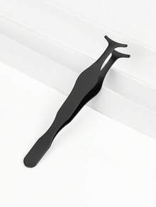 3pcs Set: Black Seahorse + Gourd + Comb & Tweezer, Eyelash Applicator Tools, Essential Makeup Accessories - Black - View 3